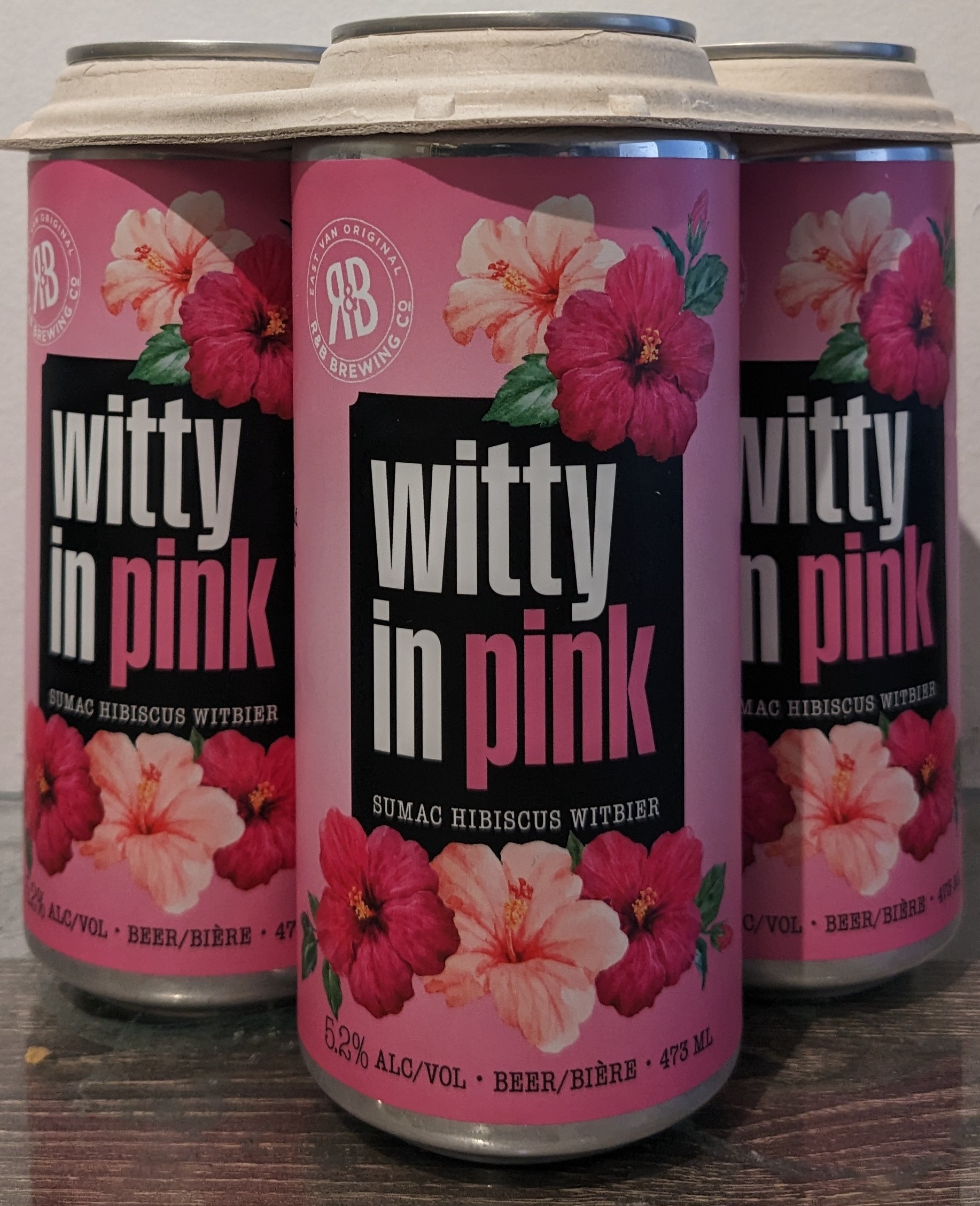 R&B Witty in Pink Sumac Hibiscus Witbier 4Pack Darby's Liquor Store